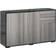 Homcom High Gloss Frame Push-Open Grey/Black Storage Cabinet 117x74cm