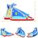 Costway Inflatable Water Slide Shark Bounce House Castle without Blower