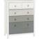 SECONIQUE Vermont White/Grey Chest of Drawer 85x104.5cm