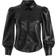 Alice + Olivia Nadine Vegan Leather Puff Sleeve Blouse