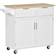 Homcom Modern Rolling Kitchen Island White Trolley Table 46x104cm