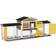 Pawhut 2 Tier Wooden Rabbit Hutch with 2 Side Run Boxes Slide-out Tray Ramp