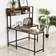 Homcom L-Shaped Brown/Black Writing Desk 125x140cm