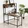 Homcom Zennor State Industrial Brown/Black Writing Desk 125x140cm