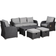 OutSunny 860-105V70 Outdoor Lounge Set, 1 Table incl. 2 Chairs & 1 Sofas