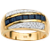 PalmBeach Pave Style Ring - Gold/Sapphire/Transparent