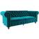 Dorel Felix Chesterfield Teal Sofa 227.3cm 3 Seater