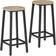tectake Corby Industrielt Lyst træ Barstol 66cm 2stk