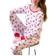 Leveret Women's Christmas Prints Pajamas - Reindeer/White/Red