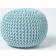 Homescapes Pastel Blue Round Knitted Footstool Pouffe