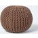 Homescapes Chocolate Brown Knitted Footstool Pouffe