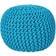 Homescapes Teal Blue Knitted Footstool Pouffe