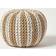 Homescapes Round Cotton Knitted Stripe Pouffe