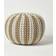 Homescapes Round Cotton Knitted Stripe Pouffe