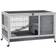 Pawhut Rabbit Hutch on Wheels, Indoor Bunny Cage