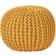 Homescapes Knitted Mustard Pouffe 35cm