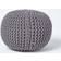 Homescapes Grey Knitted Cotton Footstool Pouffe