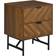 Homcom Two-Drawer Herringbone Bedside Table 39.5x48cm
