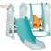 Homcom 3 in 1 Kids Slide & Swing Playset with Basketball Hoop