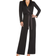 Adrianna Papell Knit Crepe Tuxedo Jumpsuit - Black