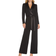 Adrianna Papell Knit Crepe Tuxedo Jumpsuit - Black