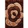 Modern 3D Carved Rose Silver, Grey, Brown 60x110cm