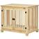 Pawhut Natural Finish Wooden Dog Crate with Double Doors 82.5x72cm