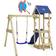 Wickey Aire de jeux Portique bois TinyWave avec balançoire et toboggan bleu Maison enfant exterieur avec bac à sable, échelle d'escalade &