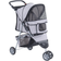 Pawhut Stroller Pushchair Carrier for Cat Puppy with 3 Wheels