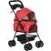 Pawhut Pet Stroller Pushchair No-Zip Foldable Travel Carriage with Brake Basket Adjustable Canopy 45x96cm