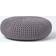 Homescapes Grey Knitted Cotton Pouffe