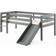 Vipack Pino Low Mid Sleeper Bed with Slide 68.9x81.7"