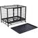 Pawhut Metal Kennel Cage With Wheels And Crate Tray 76x87cm