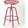 Homescapes Red Vintage Style Metal Seat Bar Stool