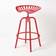 Homescapes Red Vintage Style Metal Seat Bar Stool