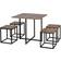 Homcom Industrial Space Brown Dining Set 80x80cm 5pcs