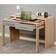 SECONIQUE Seville Grey High Gloss/Light Oak Effect Veneer Writing Desk 86x120cm