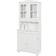 Inter Link Glass Front Buffet White Glass Cabinet 34.7x78cm