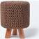 Homescapes Chocolate Tall Knitted Foot Stool