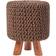 Homescapes Chocolate Tall Knitted Foot Stool