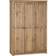 SECONIQUE Solid Pine 3 Triple Panama Wardrobe 118x175cm