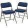 Flash Furniture 2 Pack Curved Triple Braced & Double Hinged Navy Fabric Metal Folding Chair Silla de Cocina