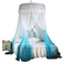 Mengersi Bed Canopy with Lights Round Dome Ombre Curtains 8x9"