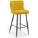 Julian Bowen Luxe Velvet Mustard and Black Bar Stool 105cm