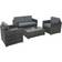 OutSunny 4-pcs - Grey Outdoor Lounge Set, 1 Table incl. 2 Chairs & 1 Sofas