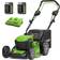 Greenworks GWGD24X2LM46SPK4X (2x4.0Ah) Batteridriven gräsklippare