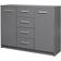 Inter Link Mobile Madia Buffet Elenzio Credenza Multiuso 119.2 x 40 x 92 cm Grigio Grafite Comò