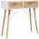 vidaXL Blanc 80x30x75 cm Bois Massif Pin / Rotin Naturel Table Console