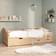 vidaXL Daybed with Drawers Brown Sofa 204cm 3 personers