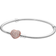 Pandora Moments Pavé Heart Clasp Snake Link Bracelet - Silver/Rose Gold/Transparent